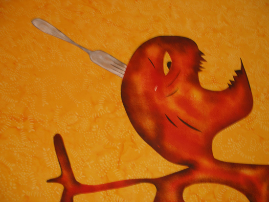 man with fork detail